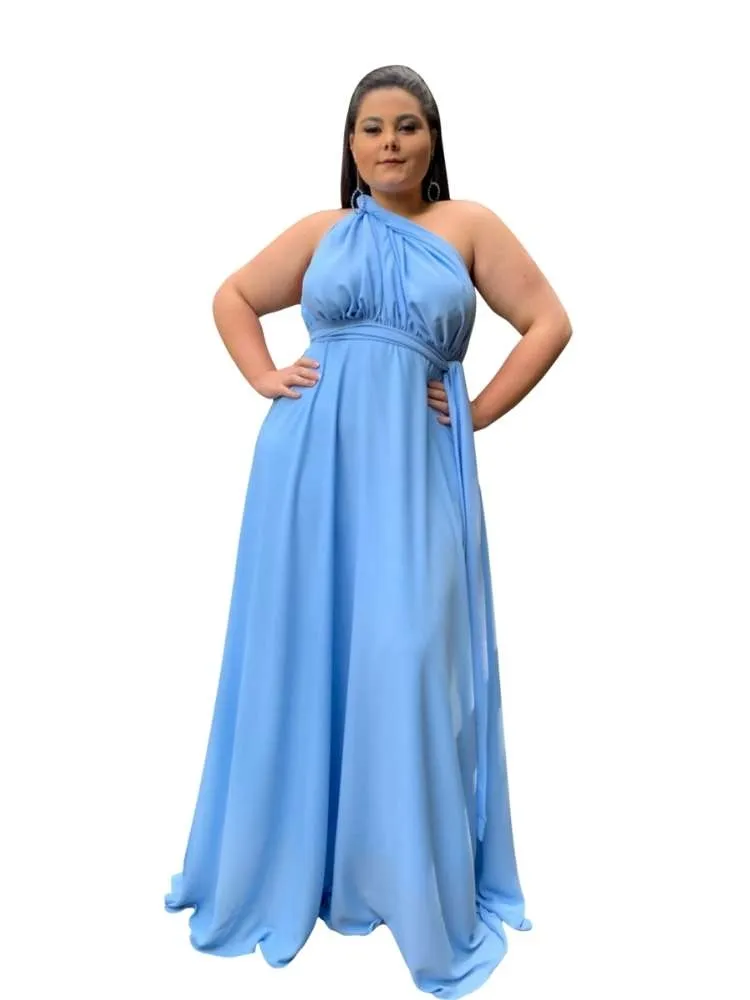 Vestido Madrinha de Casamento Multiformas Anathan Azul Serenity