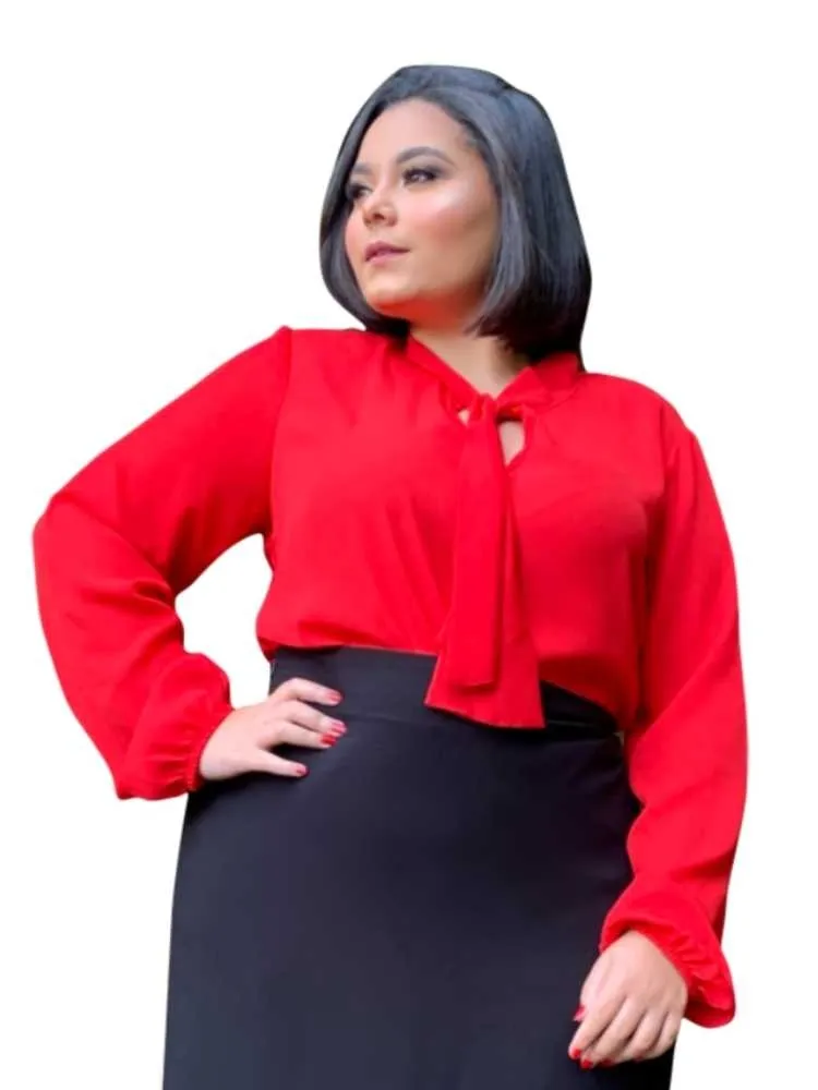 Blusa Gola Laço TNM Collection Vermelha