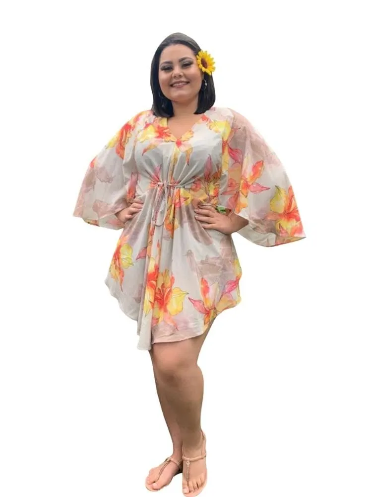 Vestido Curto Kimono Kamila Itacolomi Floral