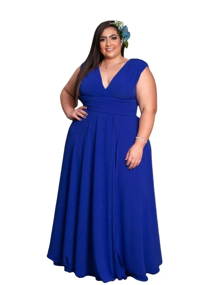 Vestido Madrinha Casamento Alice Fan Azul Royal