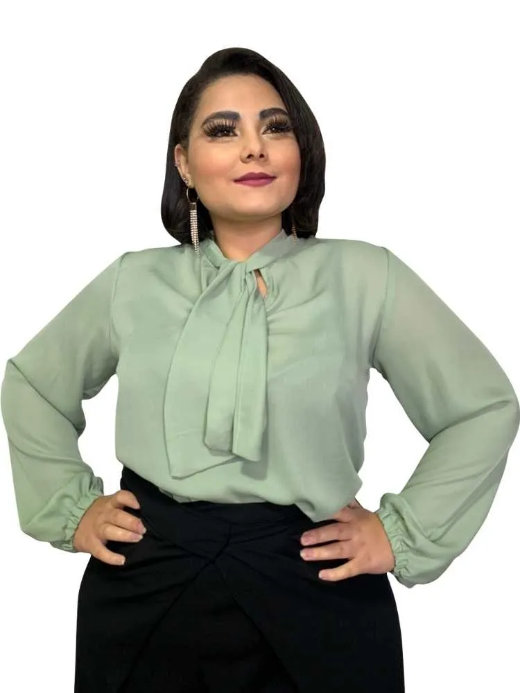 Blusa Gola Laço TNM Collection Verde Menta