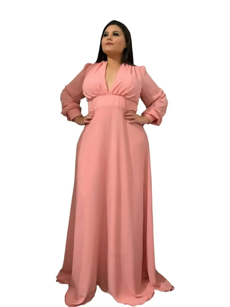 Vestido Longo de Festa Modelo Caroline Rosê