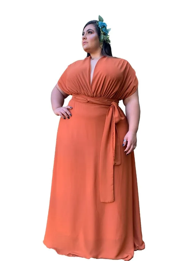 Vestido Madrinha de Casamento Multiformas Anathan Terracota