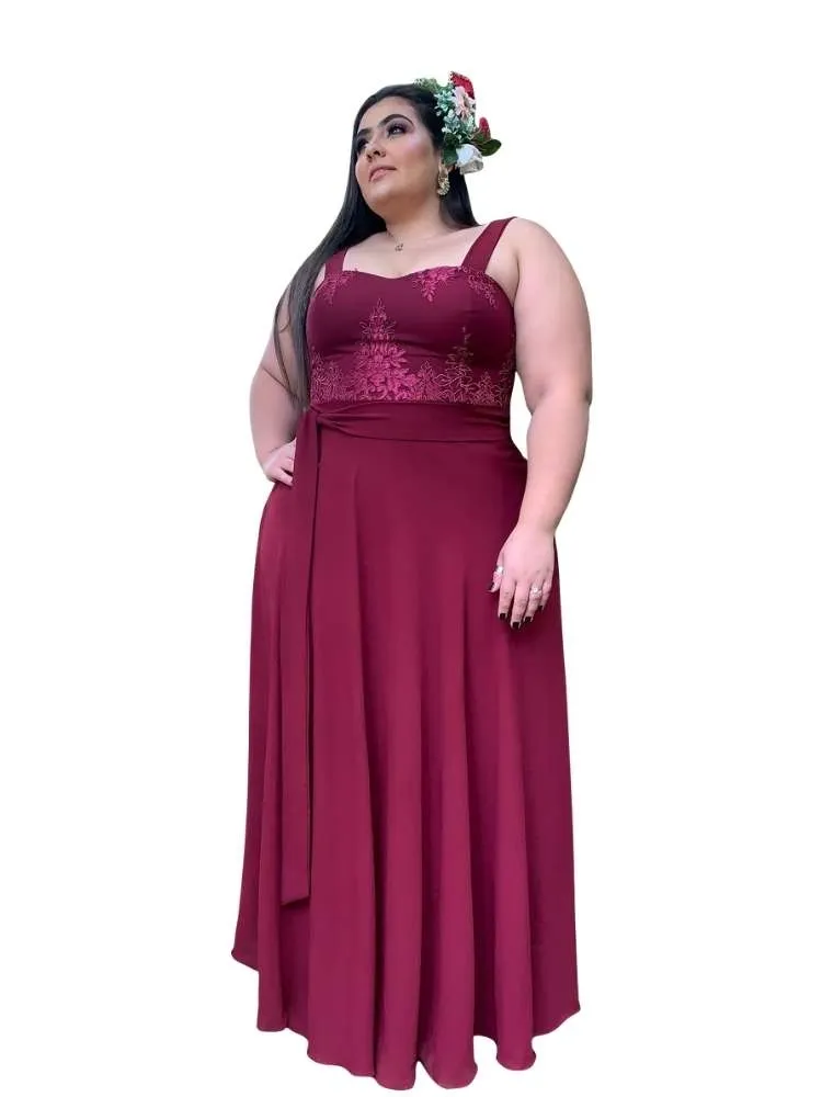 Vestido Simples Madri Marsala