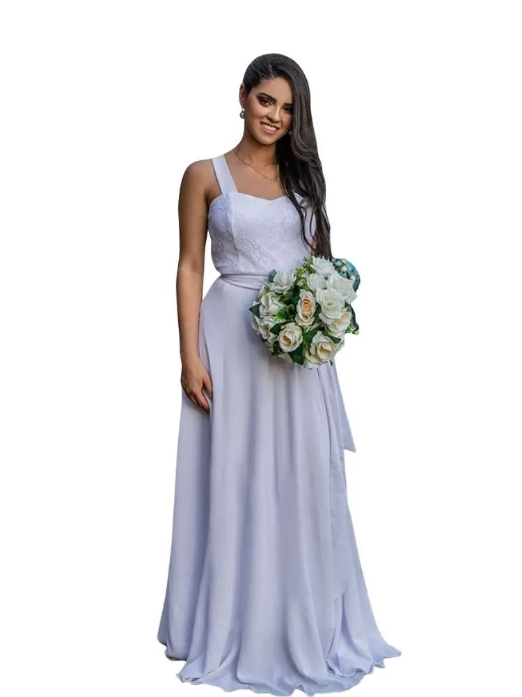 Vestido Simples de Noiva Madri Branco