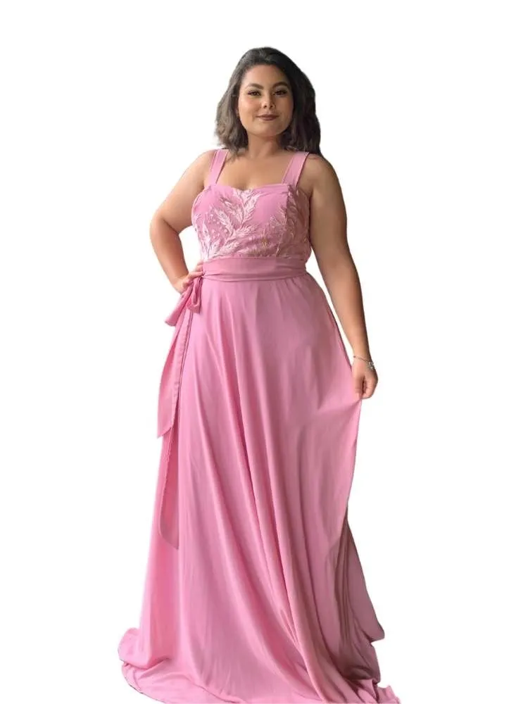 Vestido Simples Madri Rosa Chiclete