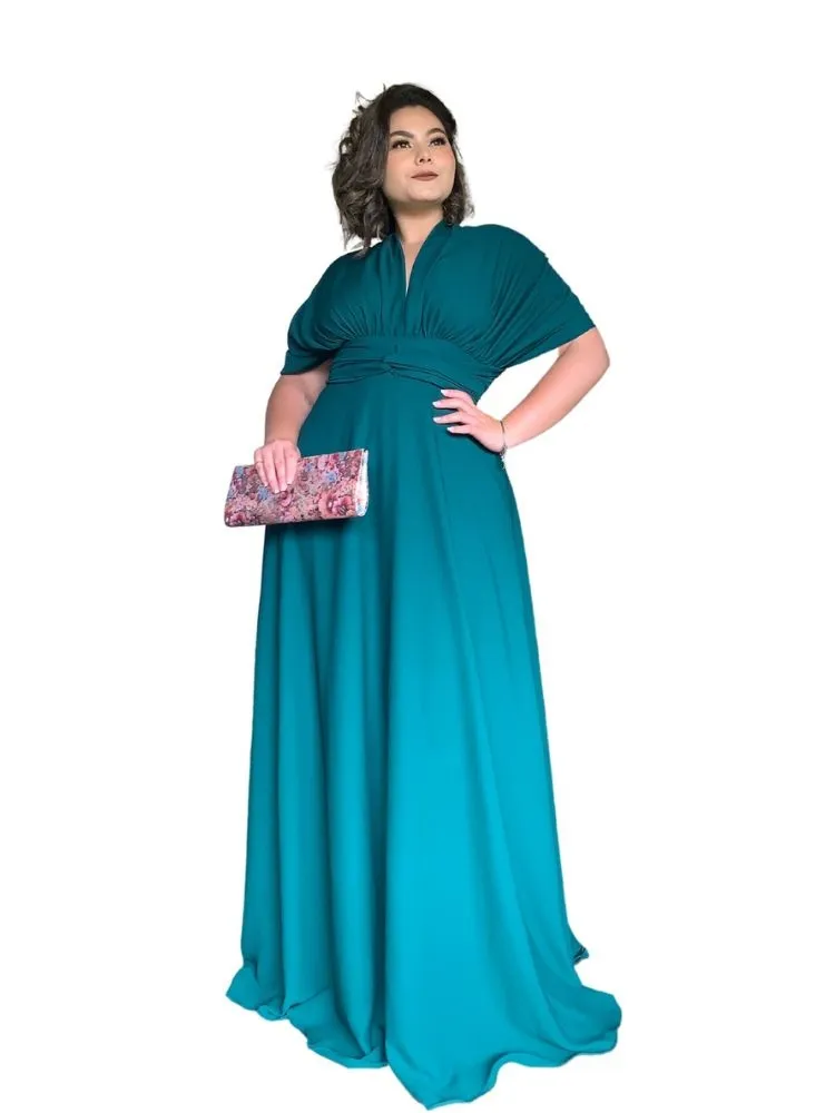 Vestido Madrinha de Casamento Multiformas Anathan Verde Esmeralda