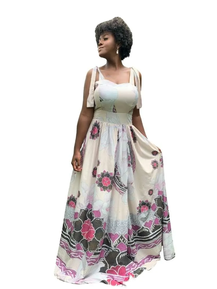 Vestido Longo Estampado Garden Rosa