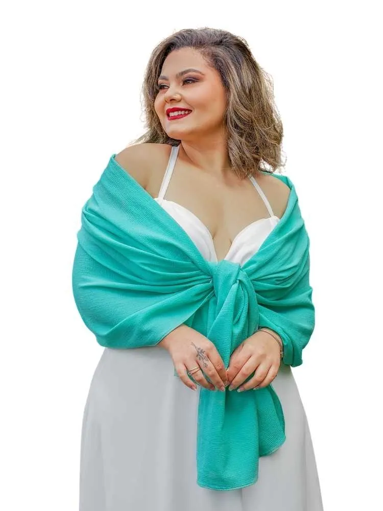 Echarpe para Vestido de Festa Verde Água