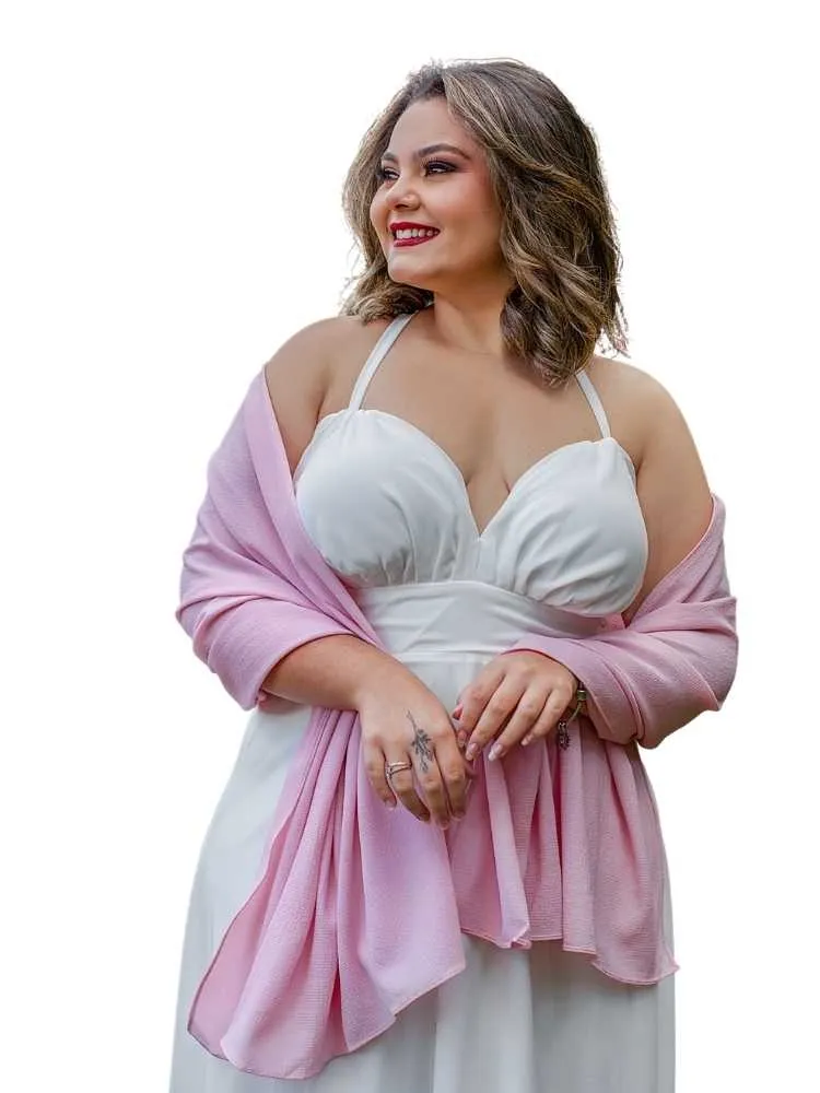 Echarpe para Vestido de Festa Rosa Bebê