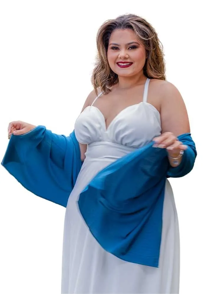 Echarpe para Vestido de Festa Azul Turquesa