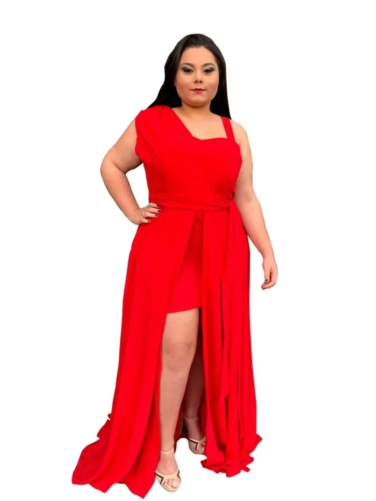 Vestido Madrinha Casamento Vermelho Plus Size Areta