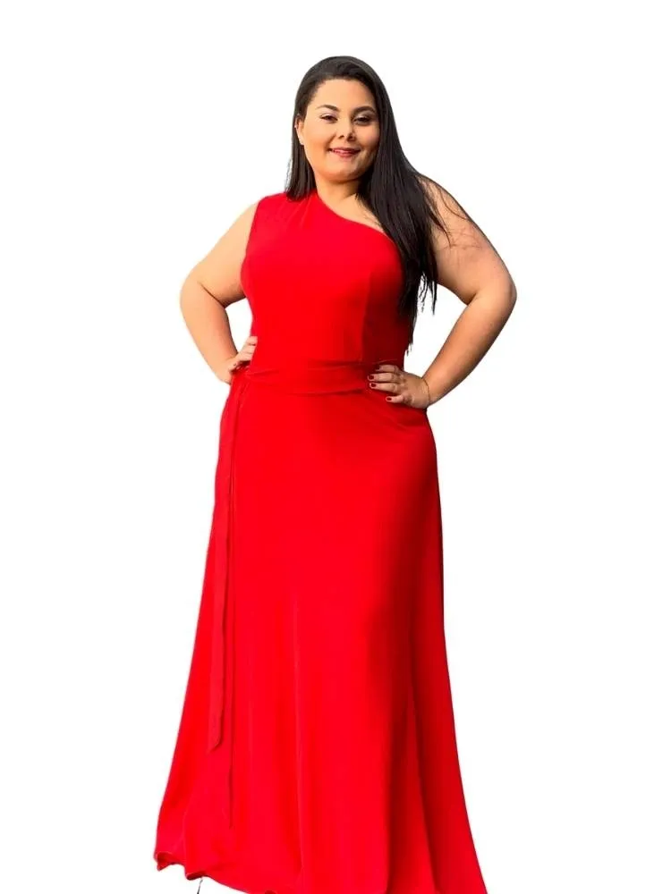 Vestido Madrinha Casamento Vermelho Plus Size Sober