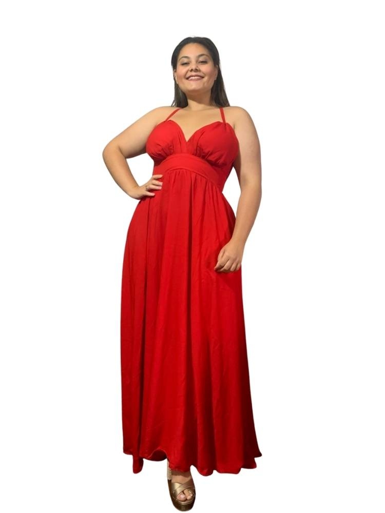 Vestido Longo Madrinha de Casamento Mariane Vermelho