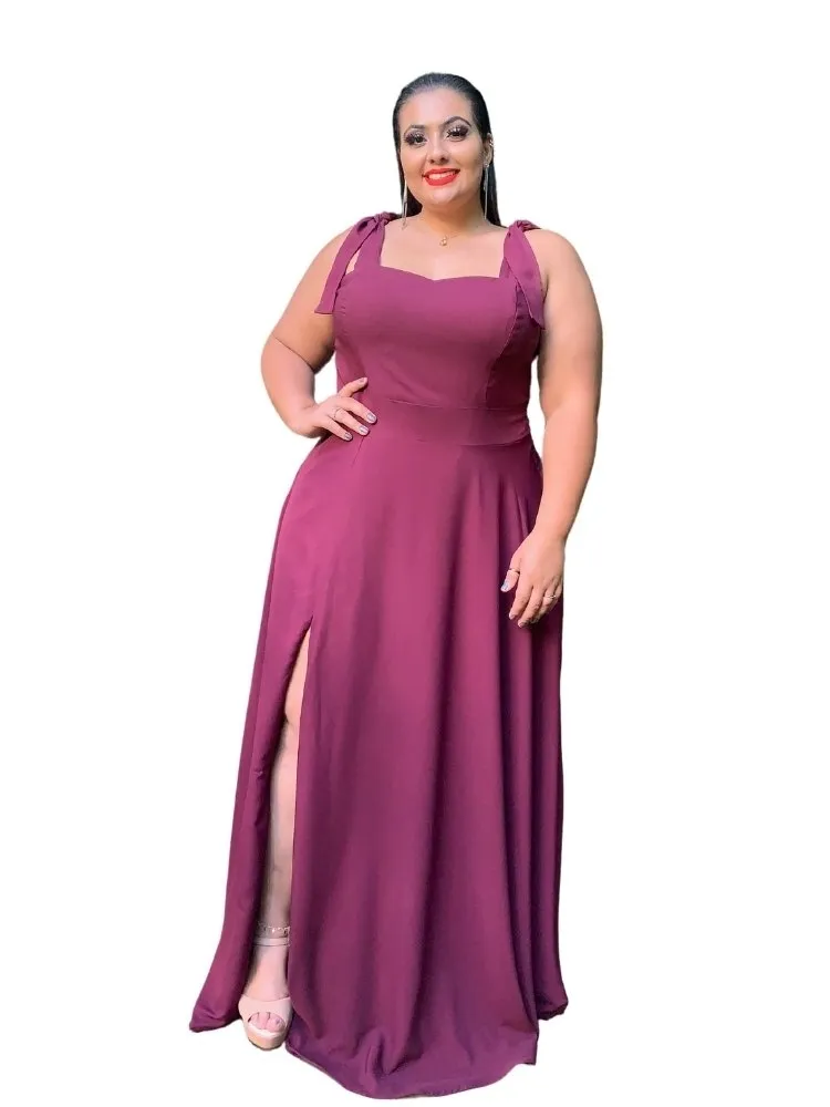 Vestido de Madrinha Ana Julia Marsala Uva Fosco