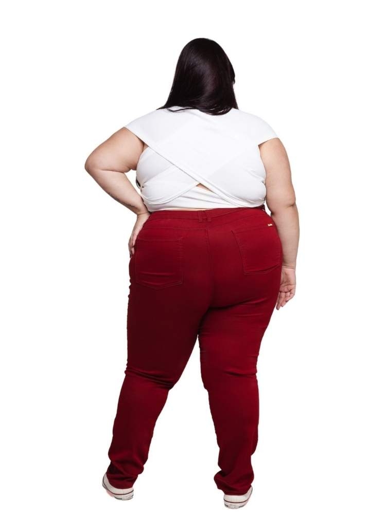 Calça Jeans Feminina Skinny Vermelho