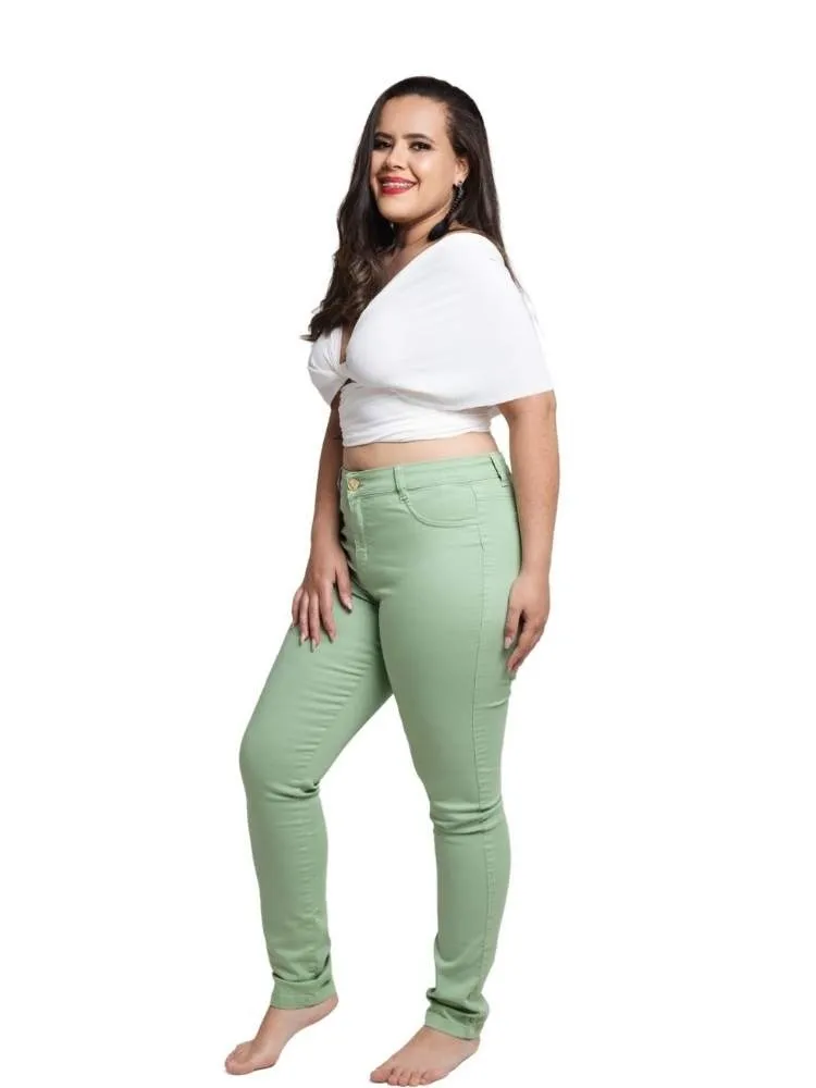 Calça Jeans Feminina Skinny Verde Menta