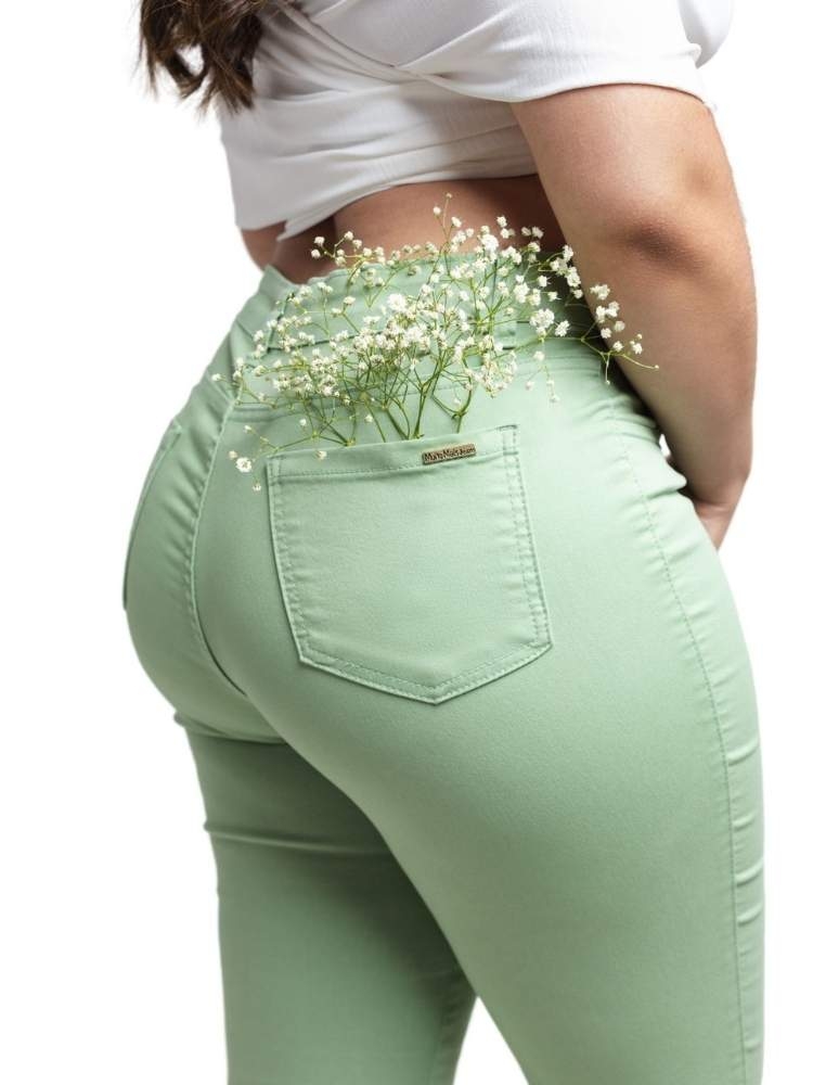 Calça Jeans Feminina Skinny Verde Menta