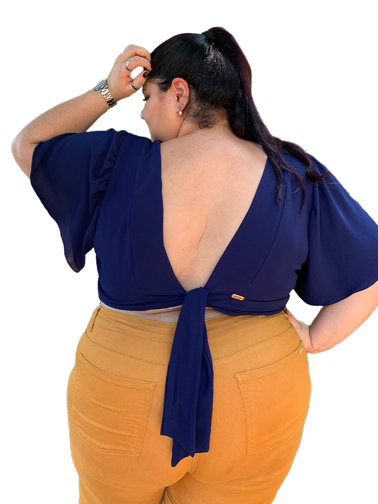 Cropped Dalila Azul Marinho