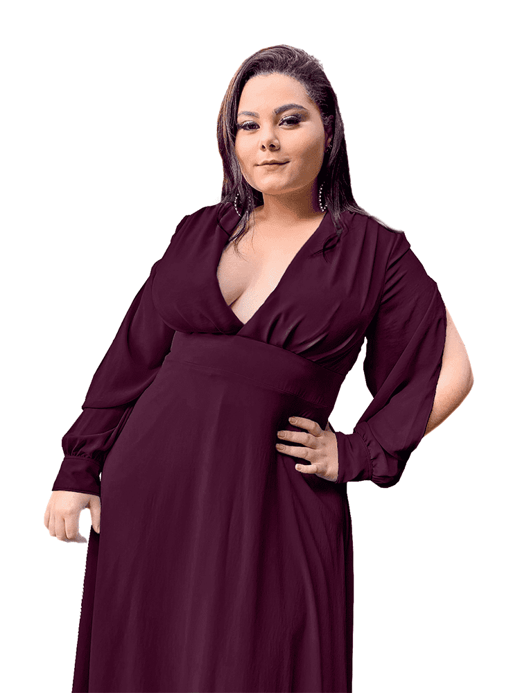 Vestido Longo de Festa Solange Roxo Profundo