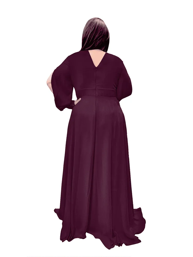 Vestido Longo de Festa Solange Roxo Profundo