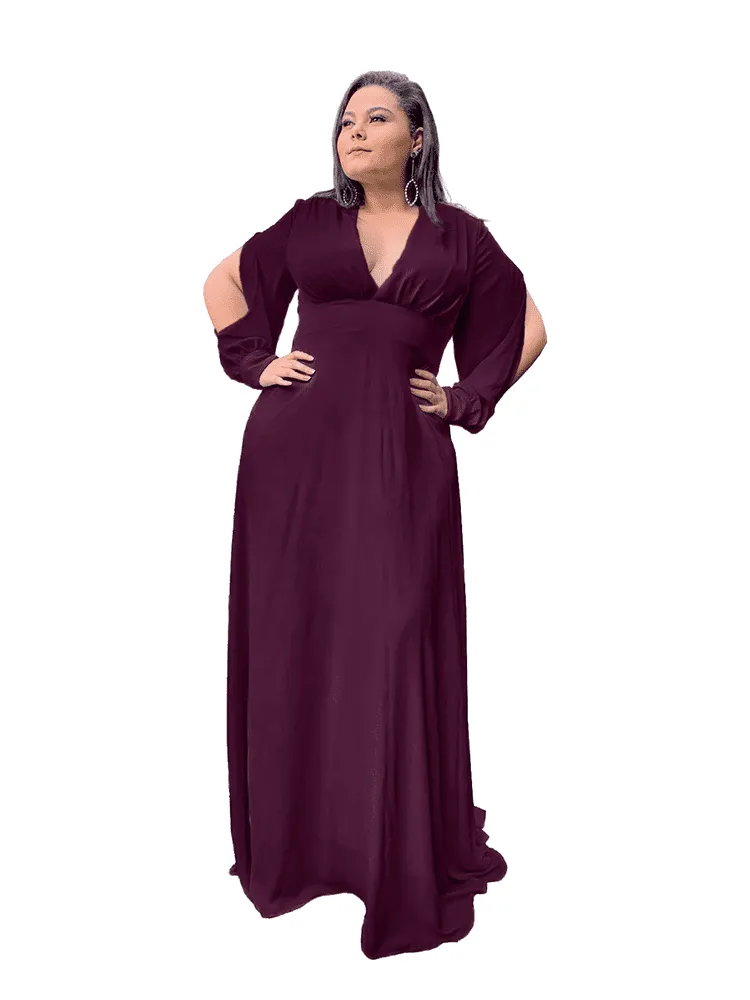 Vestido Longo de Festa Solange Roxo Profundo