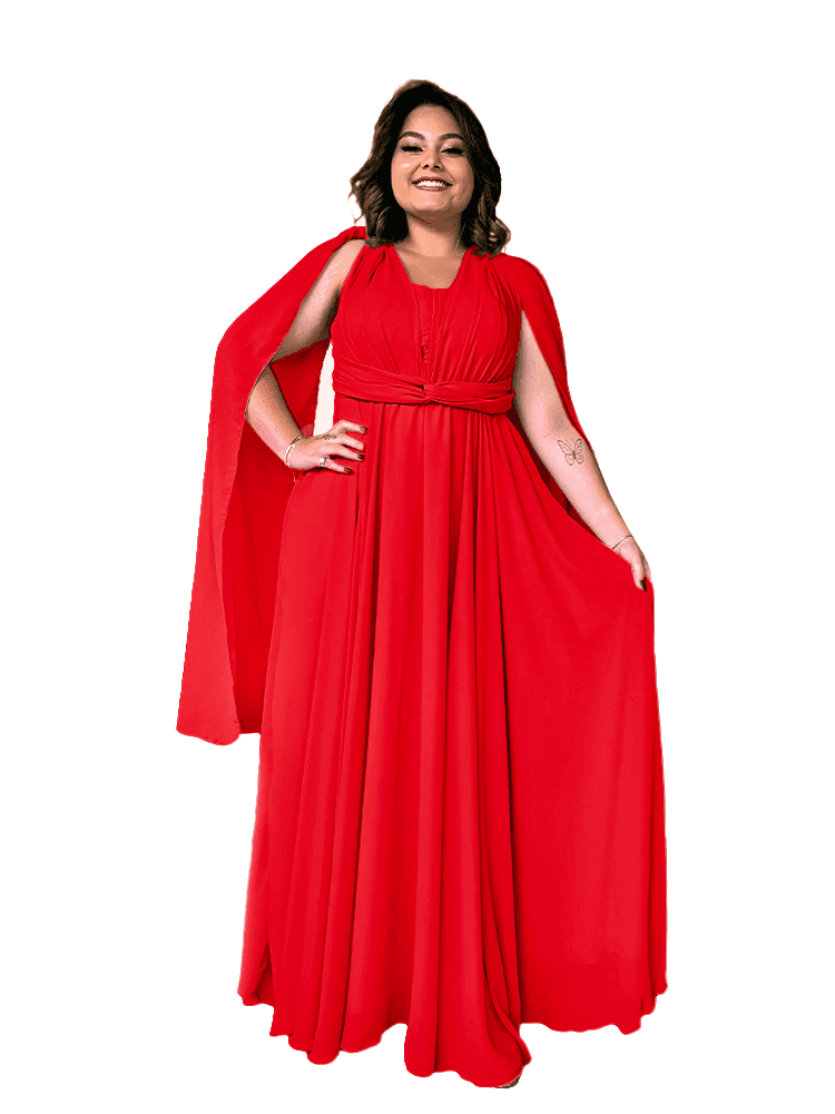 Vestido de Madrinha de Casamento Grace Vermelho Cardeal