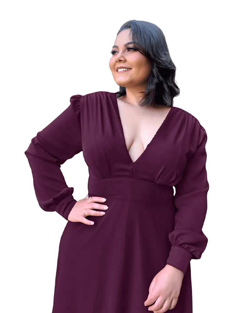 Vestido de Festa Caroline Roxo Profundo