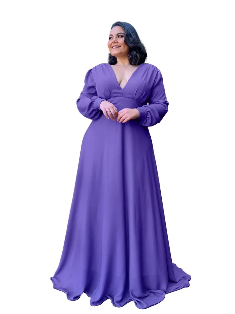 Vestido Longo de Festa Caroline Lilás Intenso