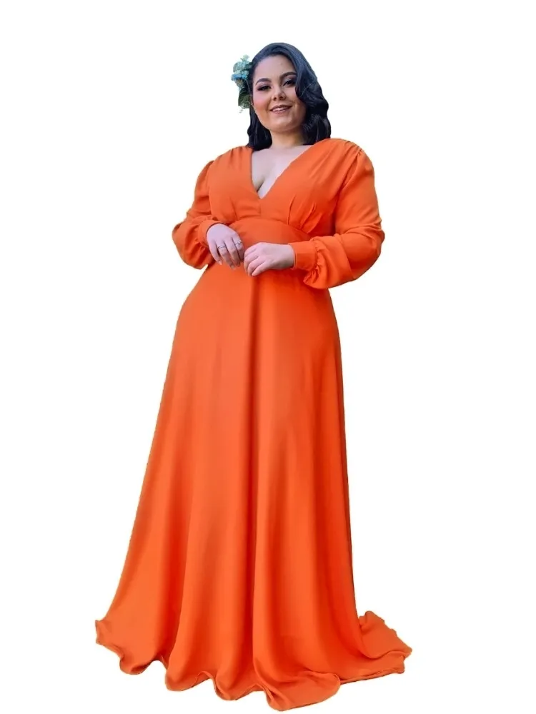 Vestido Longo de Festa Caroline Laranja