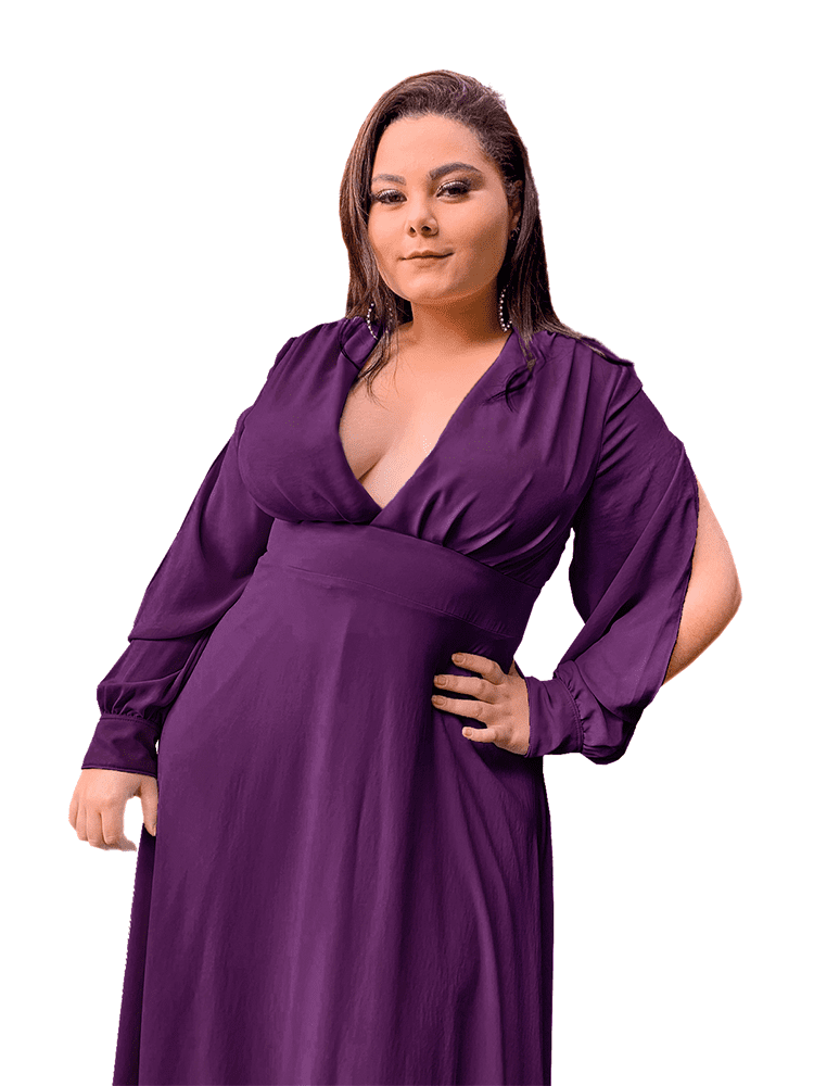 Vestido Longo de Festa Solange Marsala Uva