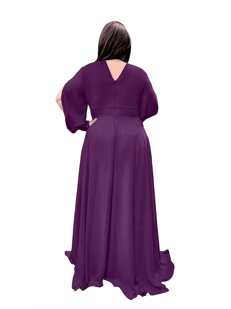 Vestido Longo de Festa Solange Marsala Uva