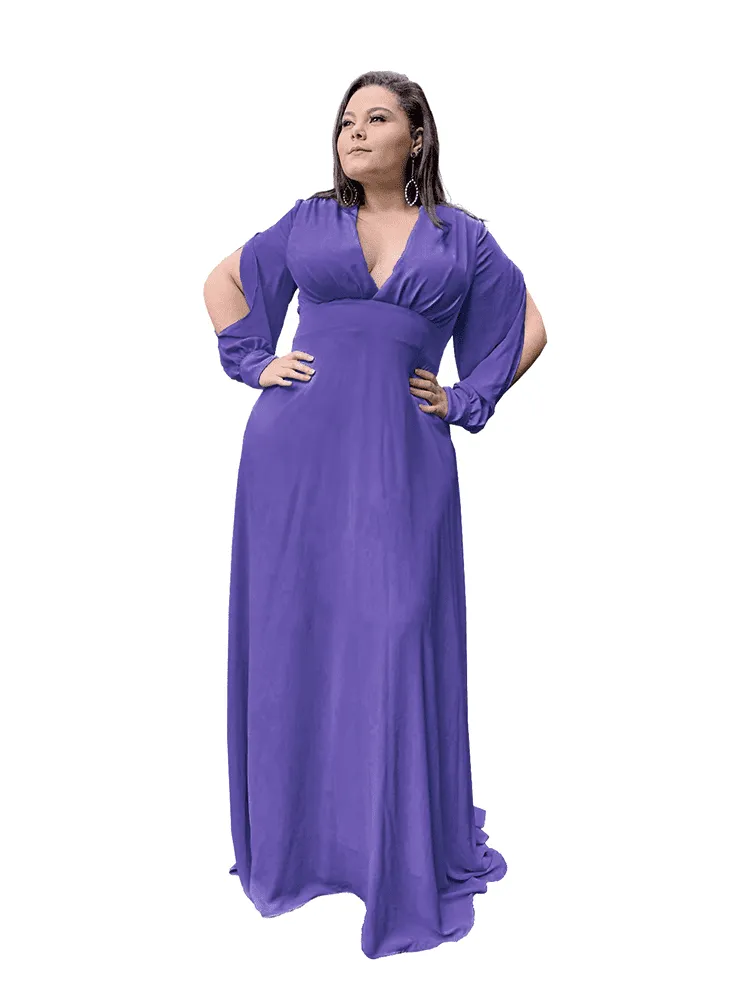 Vestido Longo de Festa Solange Lilás Intenso