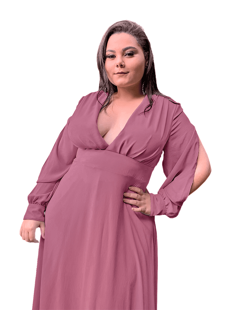 Vestido Longo de Festa Solange Malva Suave