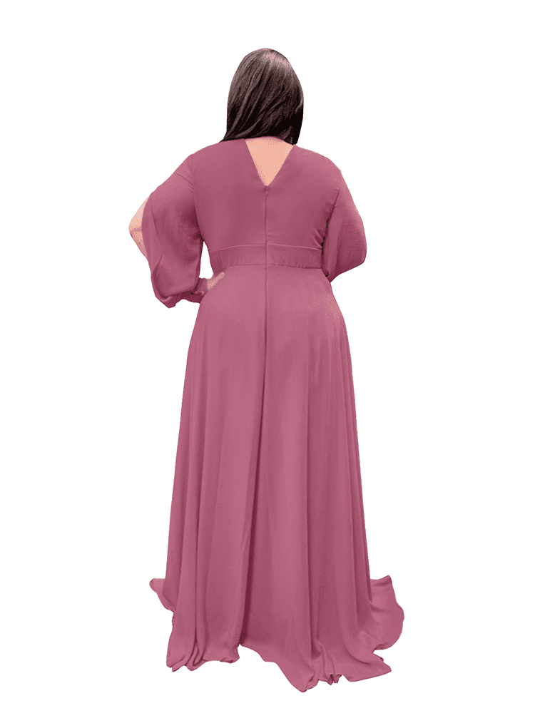 Vestido Longo de Festa Solange Malva Suave