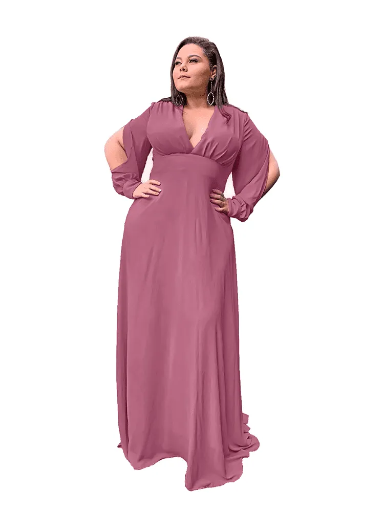 Vestido Longo de Festa Solange Malva Suave