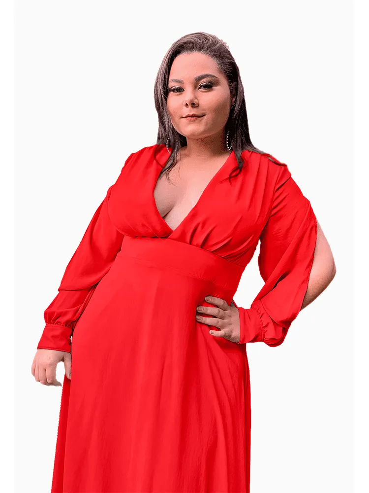Vestido Longo de Festa Solange Vermelho Cardeal