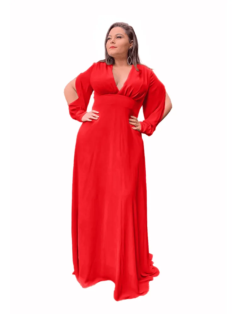 Vestido Longo de Festa Solange Vermelho Cardeal