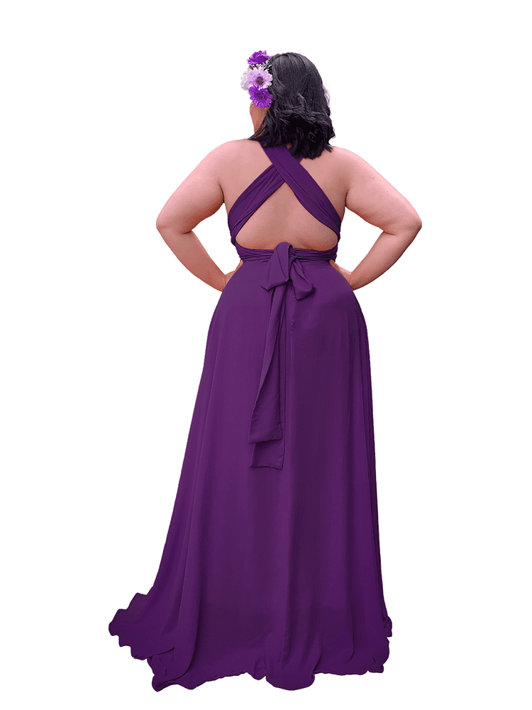 Vestido Madrinha de Casamento Multiformas Anathan Marsala Uva