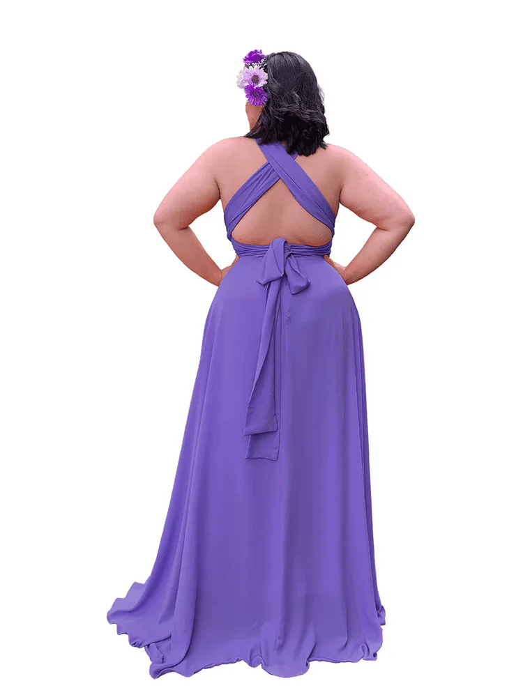 Vestido Madrinha de Casamento Multiformas Anathan Lilás Intenso