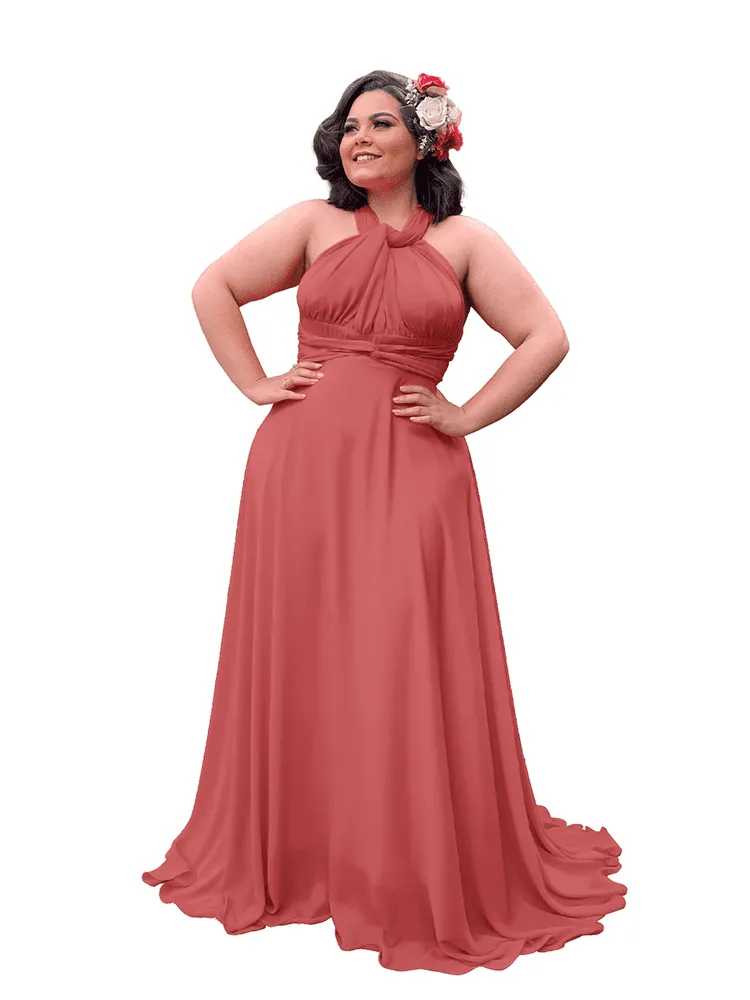 Vestido Madrinha de Casamento Multiformas Anathan Rosa Envelhecido