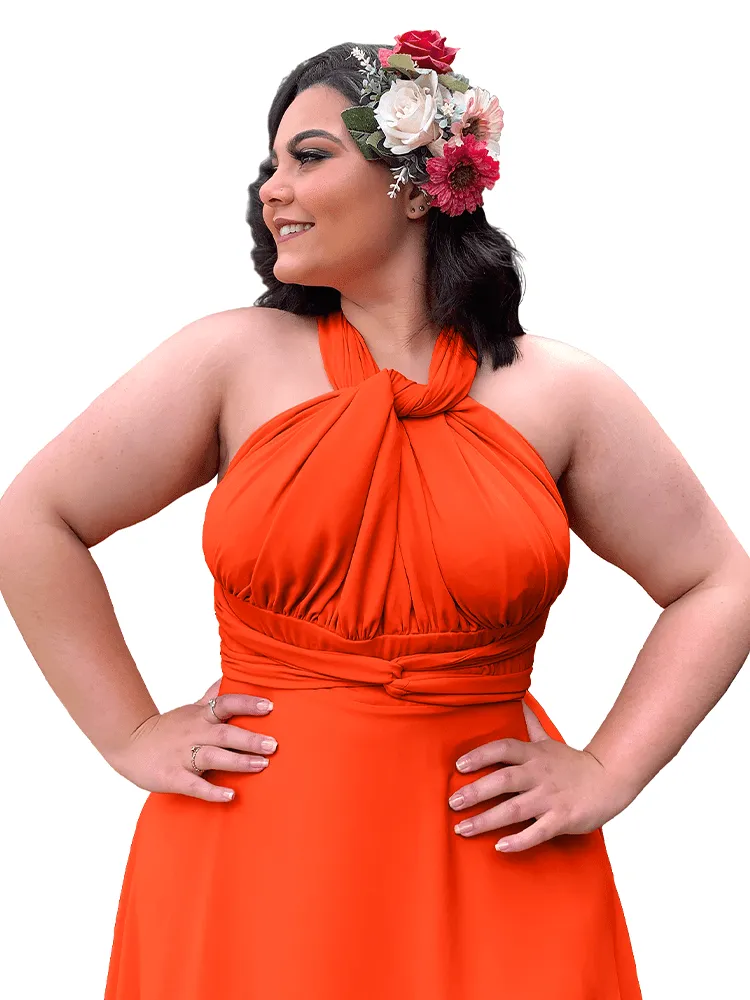 Vestido Madrinha de Casamento Multiformas Anathan Laranja