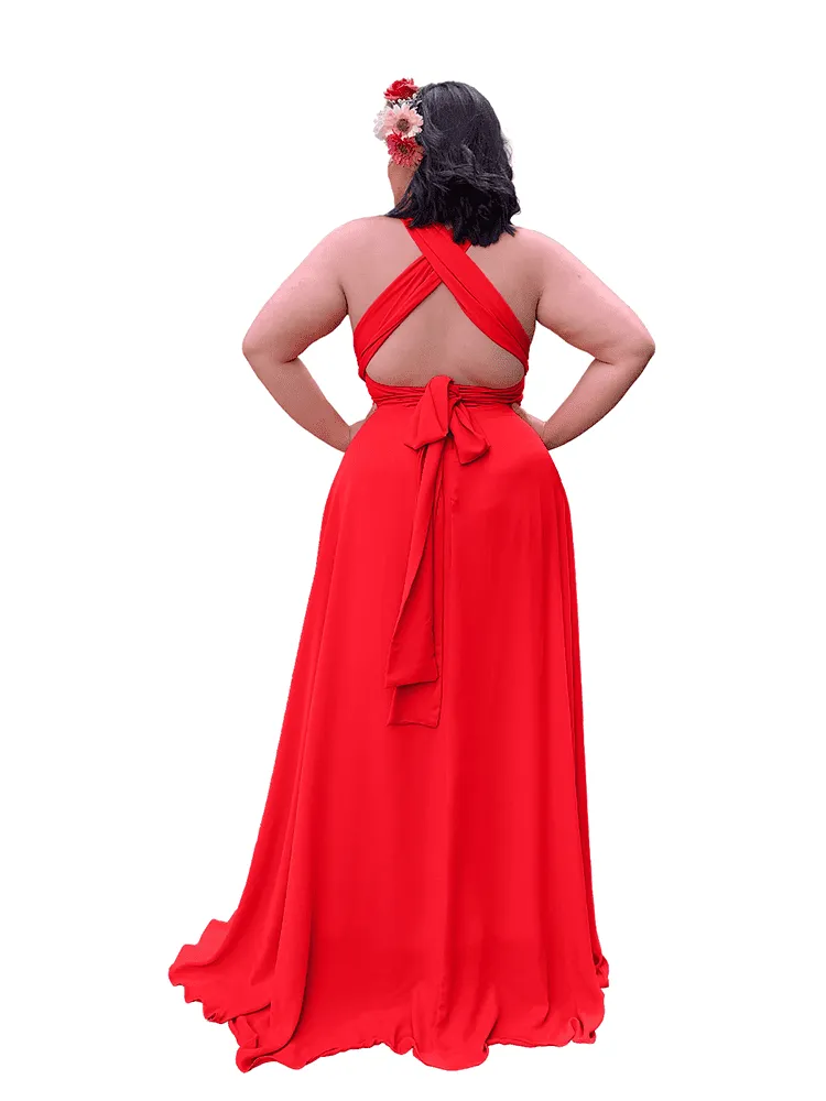 Vestido Madrinha de Casamento Multiformas Anathan Vermelho 