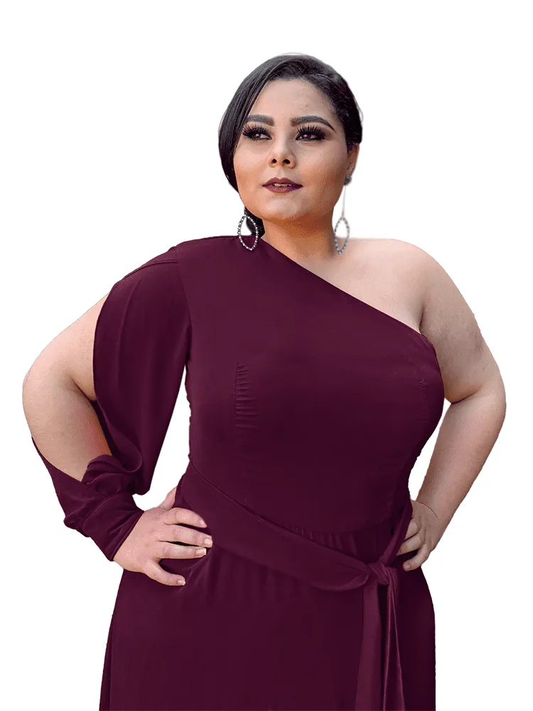 Vestido de Festa Nara Roxo Profundo