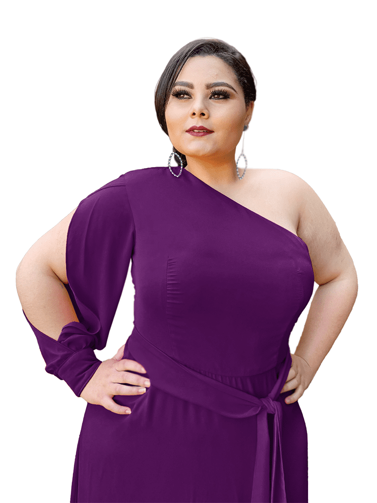 Vestido de Festa Nara Marsala Uva