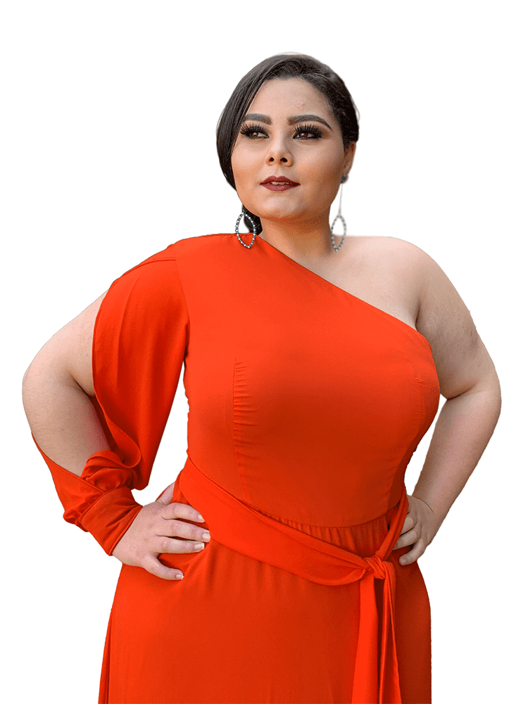 Vestido de Festa Nara Laranja