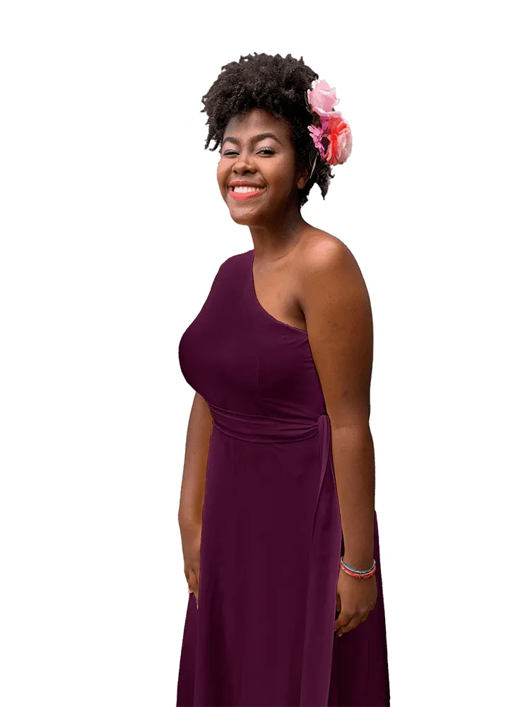 Vestido Madrinha de Casamento Sober Roxo Profundo