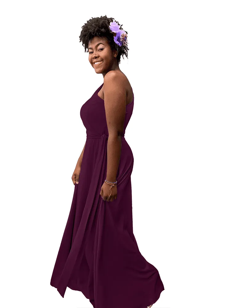 Vestido Madrinha de Casamento Sober Roxo Profundo