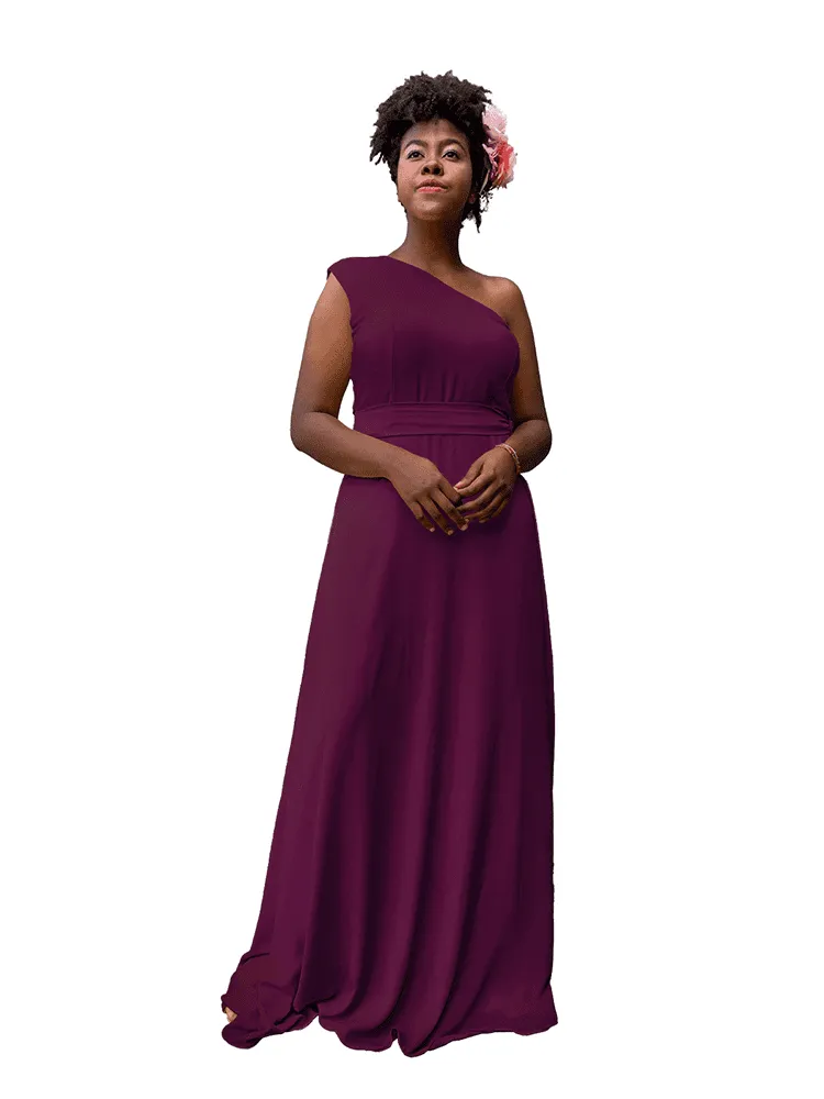 Vestido Madrinha de Casamento Sober Roxo Profundo