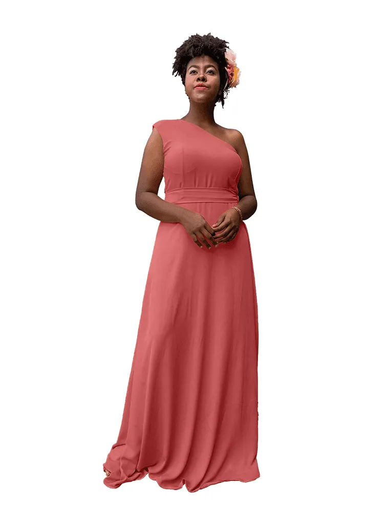 Vestido Madrinha de Casamento Sober Rosa Envelhecido
